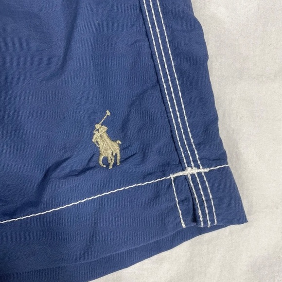 VTG Polo Ralph Lauren Mens Blue Nylon Swin Shorts Size L - Picture 6 of 7